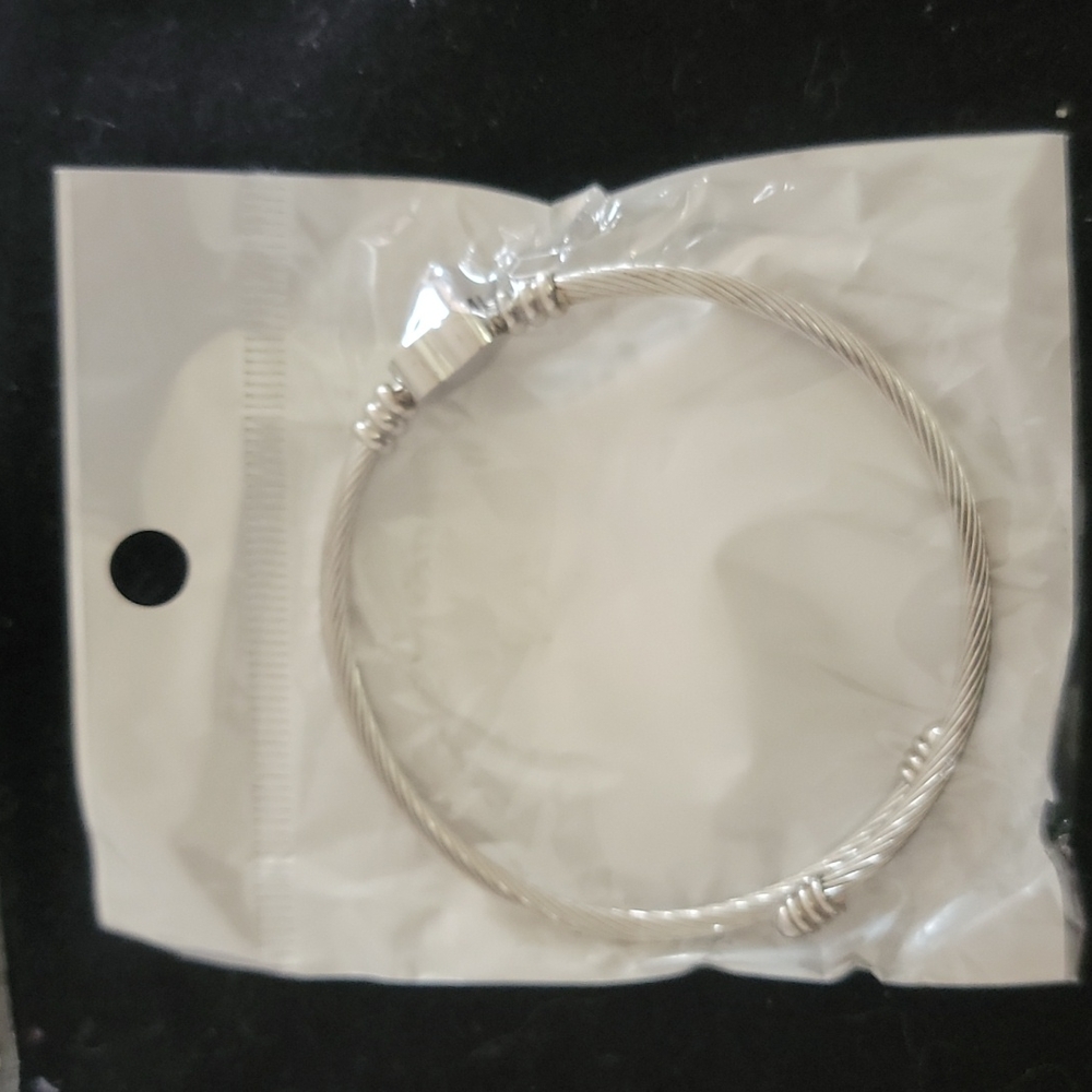 Sterling Silver Initial Bracelet "M" - image 3